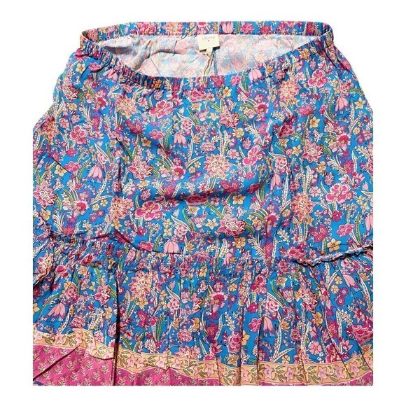 NWT Anthropologie  Tiered Midi Floral Print Skirt, 1X - Picture 5 of 14